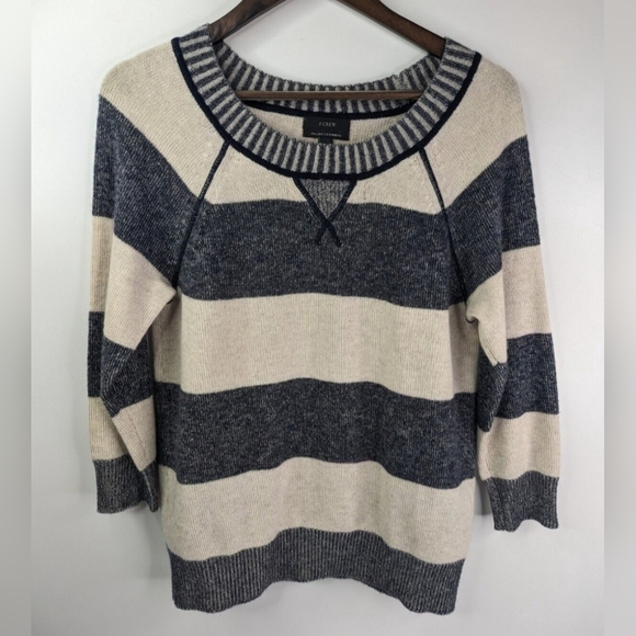 J.Crew Ombre Striped 3/4 Sleeve Sweater Medium - Picture 7 of 9